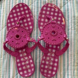 Jack Rogers Fuchsia Checkered Jelly Sandals